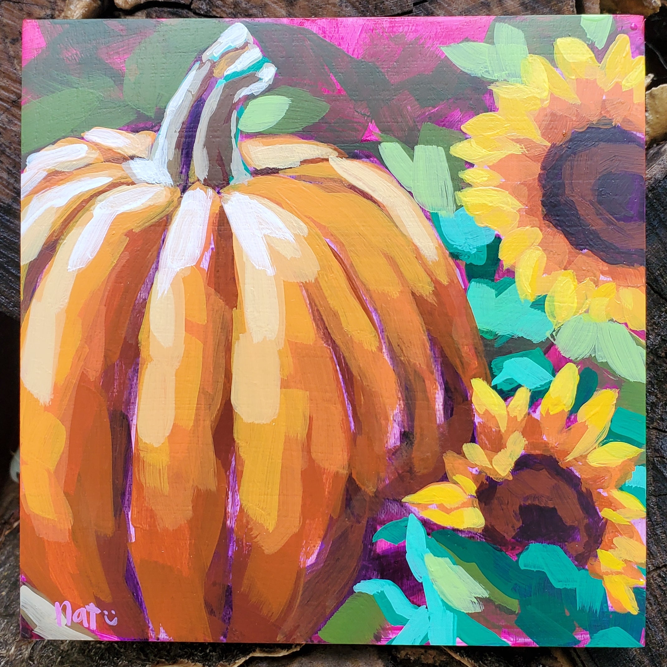 Pumpkin and Sunflowers